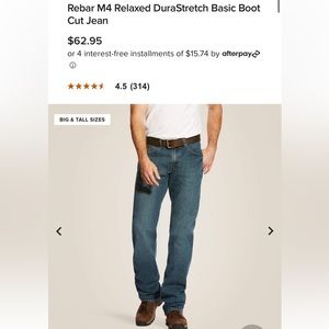 NWT Ariat Rebar M4 Jeans